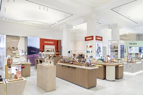 Products on display at Selfridges beauty hall, London